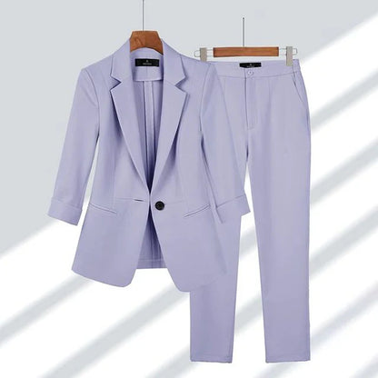 Ensemble tailleur femme veste pantalon classique