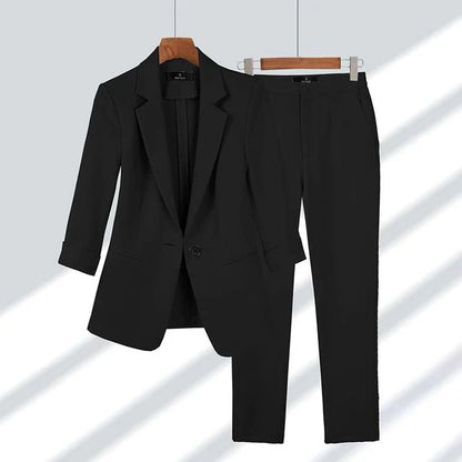 Ensemble tailleur femme veste pantalon classique