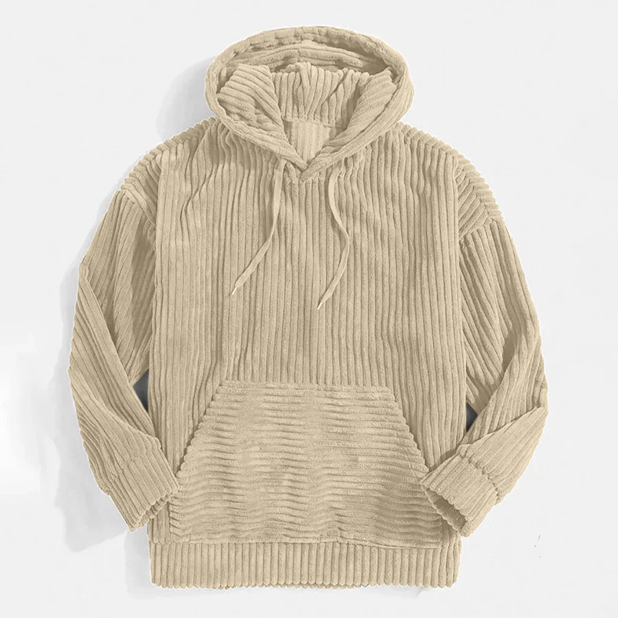 Veste à capuche premium en velours côtelé pour homme