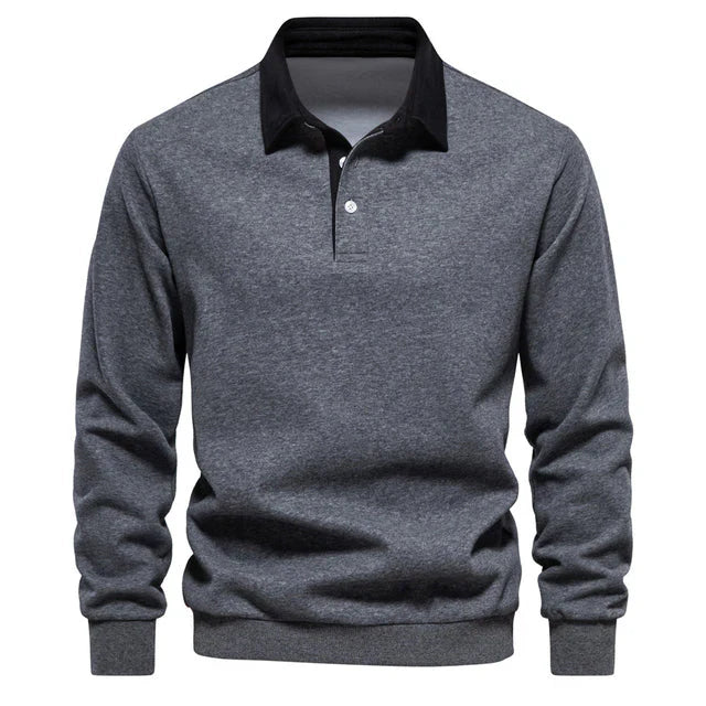 Polo homme manches longues élégant classique