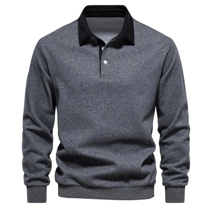 Polo homme manches longues élégant classique