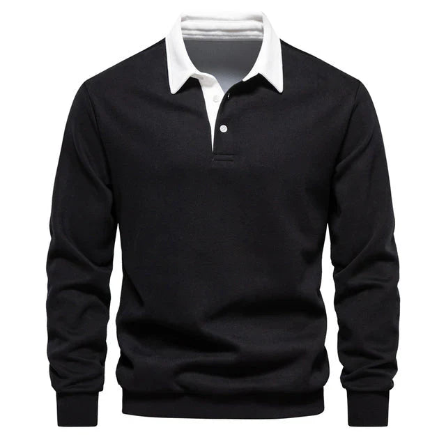 Polo homme manches longues élégant classique