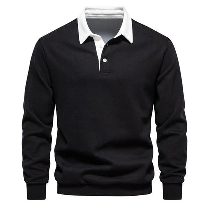 Polo homme manches longues élégant classique