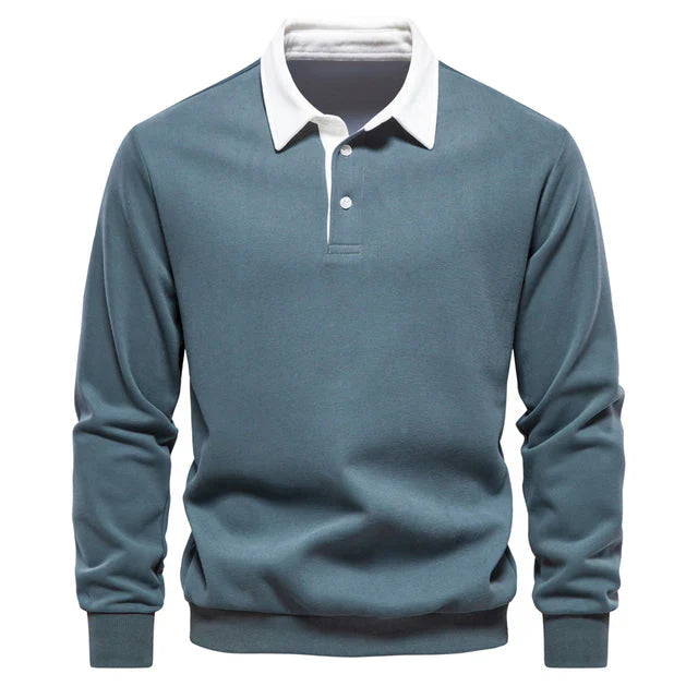 Polo homme manches longues élégant classique