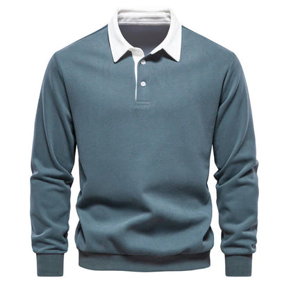 Polo homme manches longues élégant classique