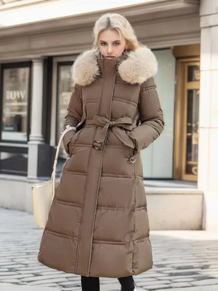 Luxus Damenparka Lang Mantel - IdealeKleiden