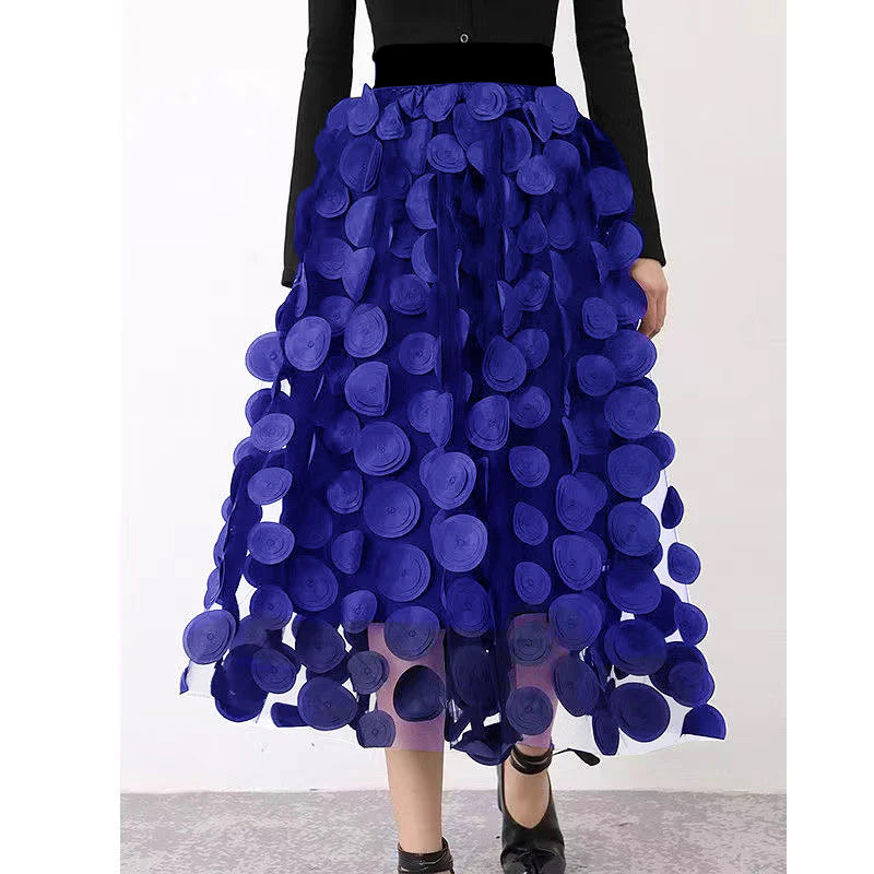 Robe tendance | Jupe à pois en tulle patchwork