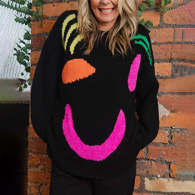 Pull tricoté sourire pour femmes