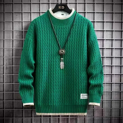 Pull-over tricoté doux Hommes Chaud
