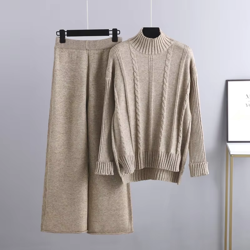 Ensemble robe et gilet en maille tendance pour femme