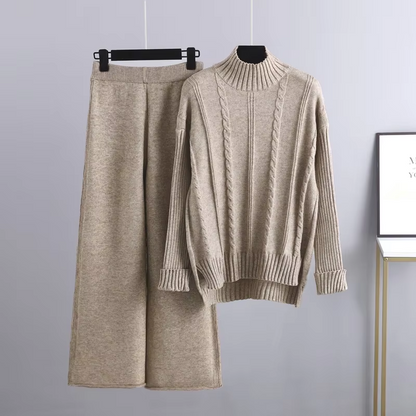 Ensemble robe et gilet en maille tendance pour femme