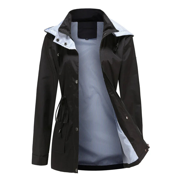 Veste coupe-vent imperméable pour femme avec capuche amovible