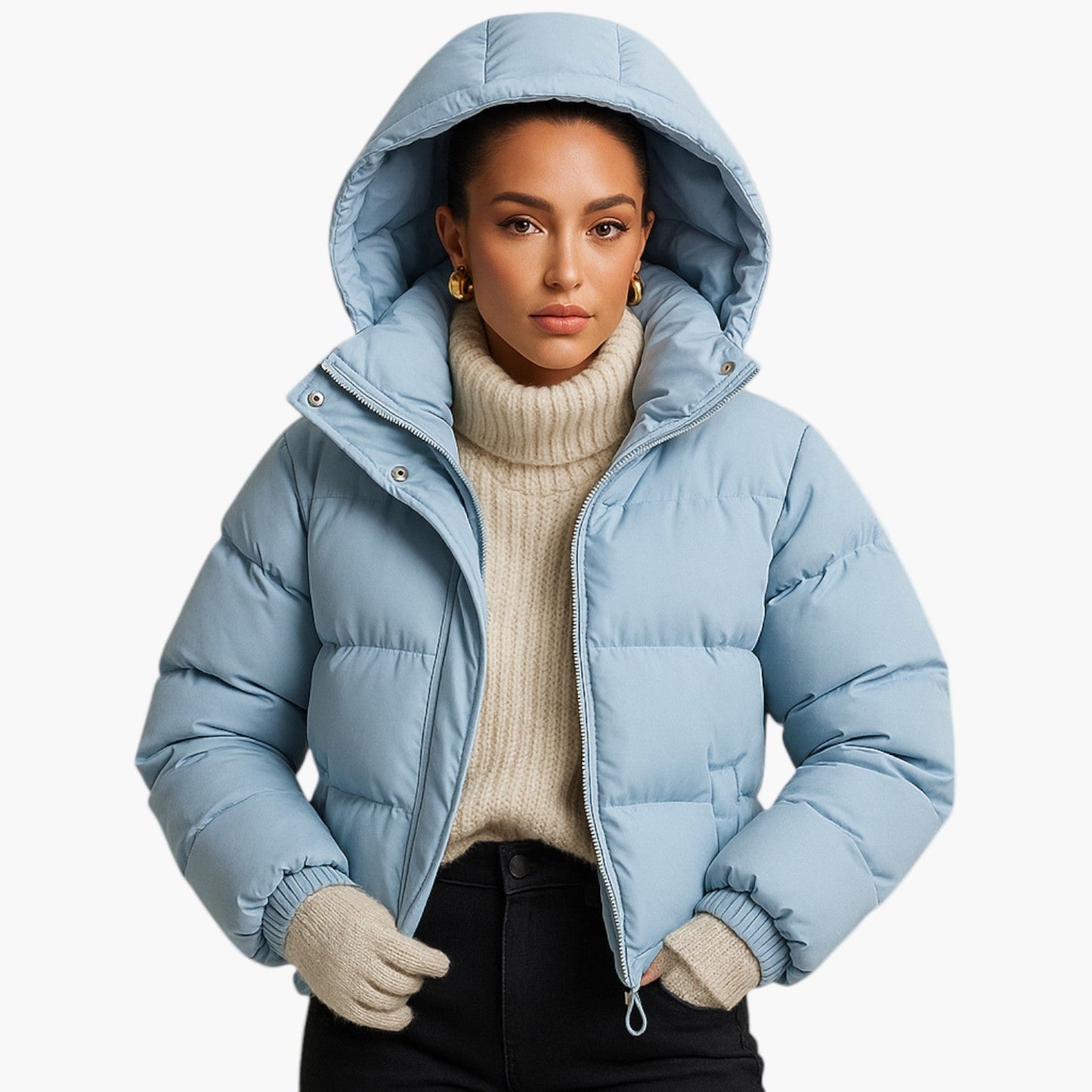 Winterjacke Damen - Puffer Parka Wasserdicht Daunenfüllung - IdealeKleiden