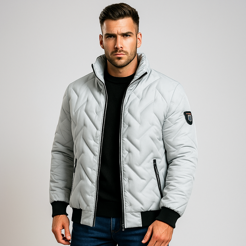 Veste d'hiver matelassée à fermeture éclair pour homme