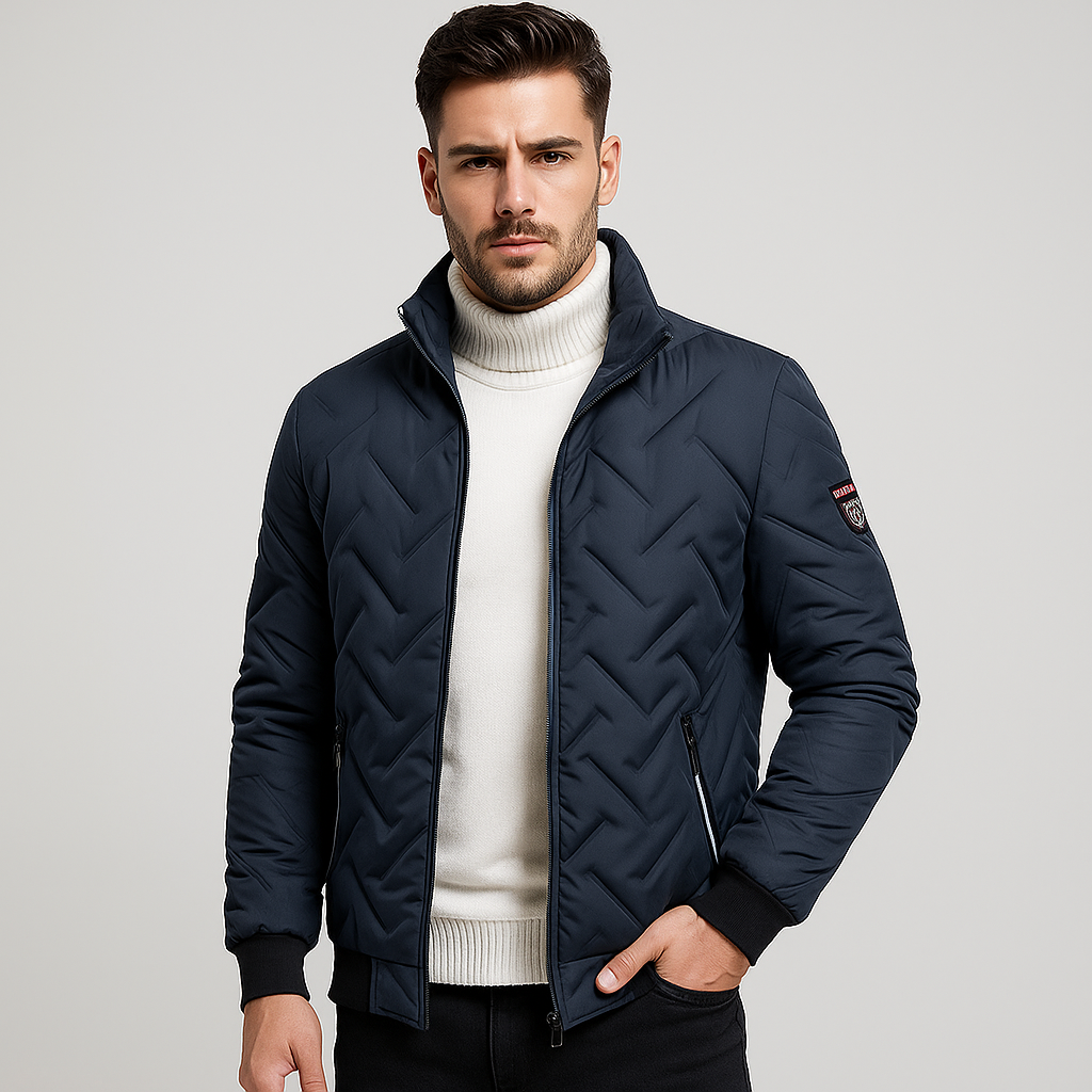 Veste d'hiver matelassée à fermeture éclair pour homme