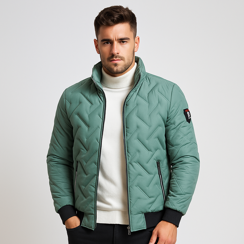 Veste d'hiver matelassée à fermeture éclair pour homme