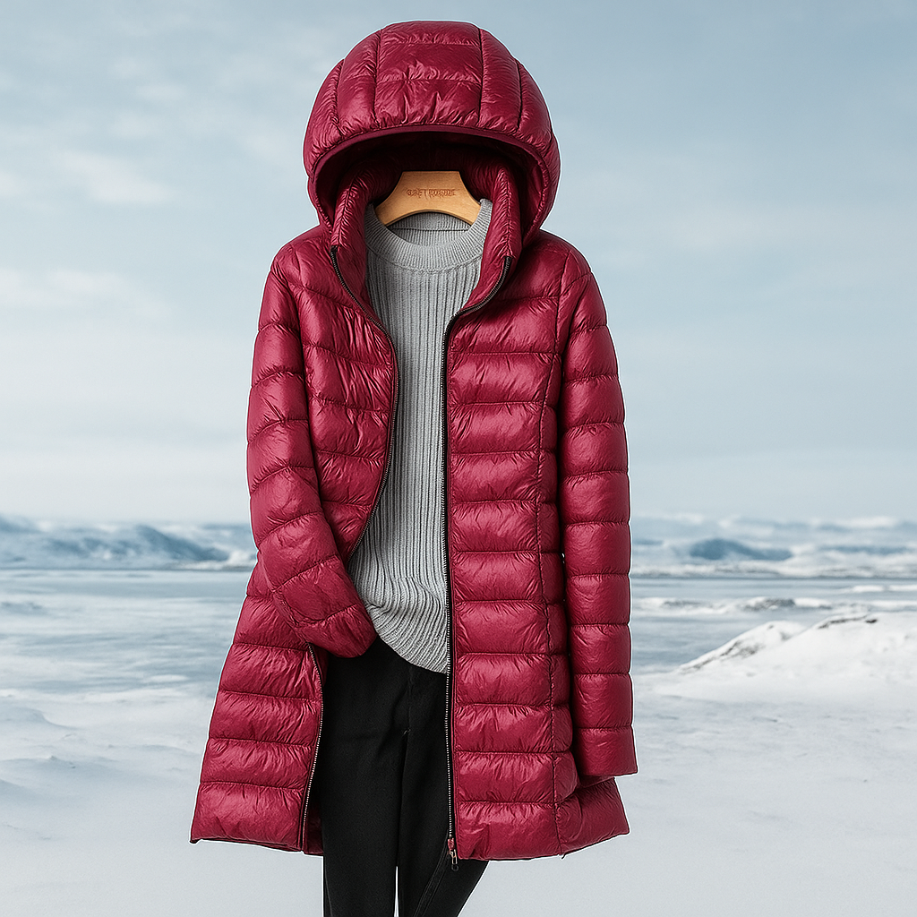 Manteau matelassé élégant pour femme avec capuche chaud