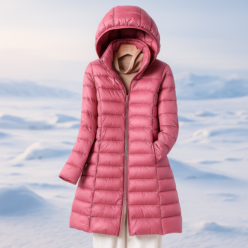 Manteau matelassé élégant pour femme avec capuche chaud