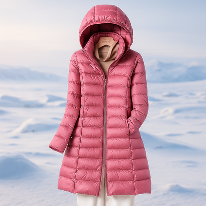 Manteau matelassé élégant pour femme avec capuche chaud