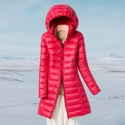 Manteau matelassé élégant pour femme avec capuche chaud