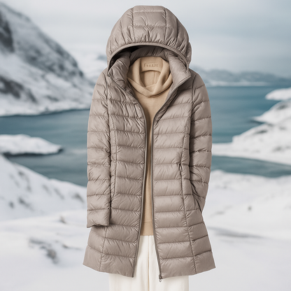 Manteau matelassé élégant pour femme avec capuche chaud