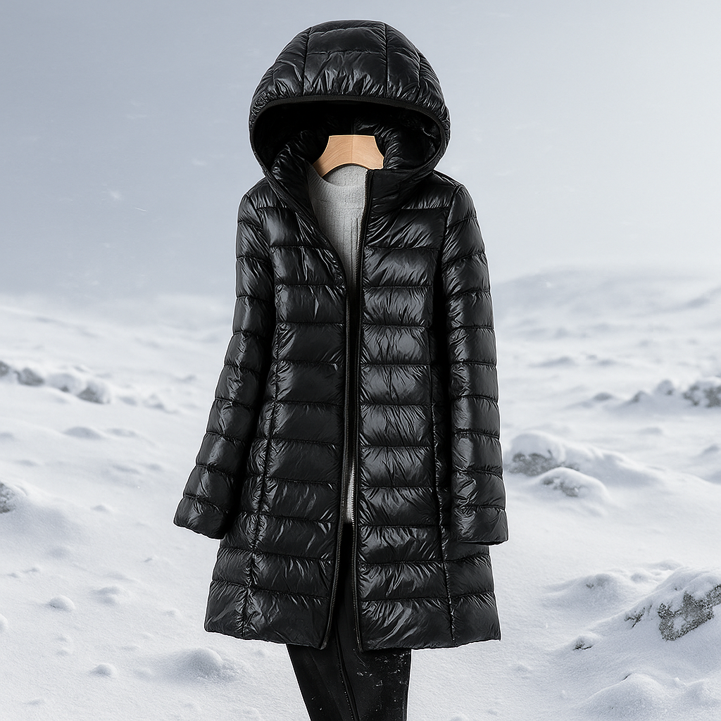 Manteau matelassé élégant pour femme avec capuche chaud