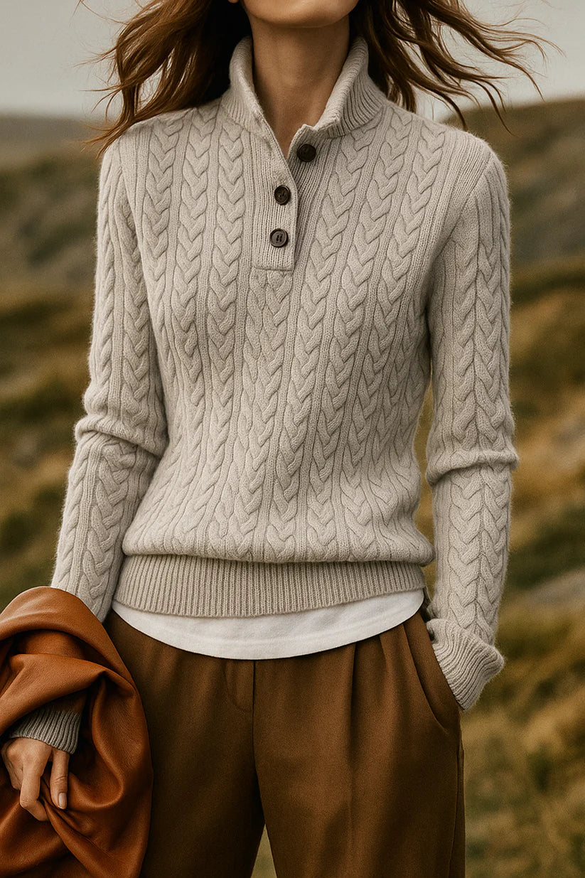 Pull doux en maille torsadée à col rond