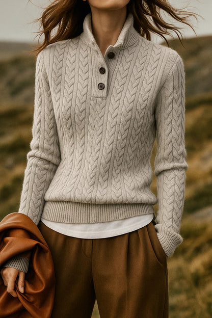 Pull doux en maille torsadée à col rond