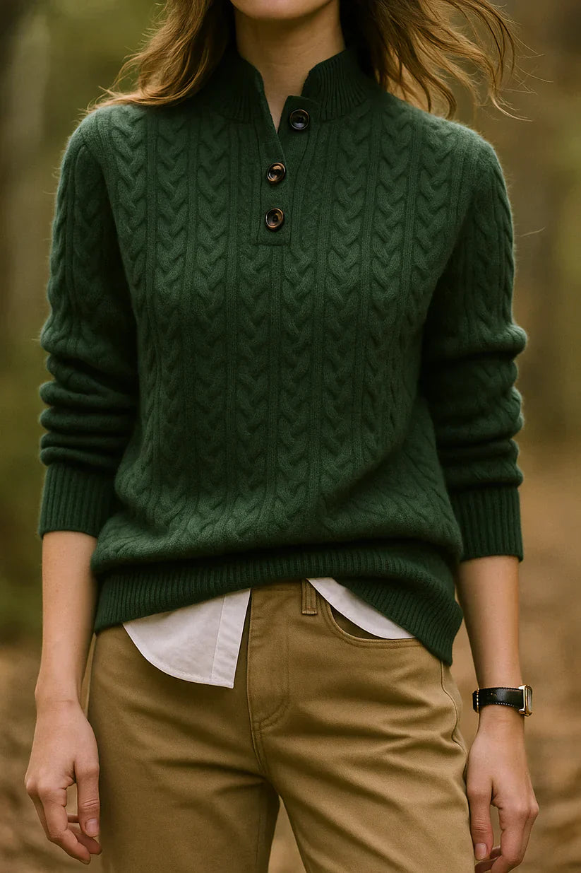 Pull doux en maille torsadée à col rond