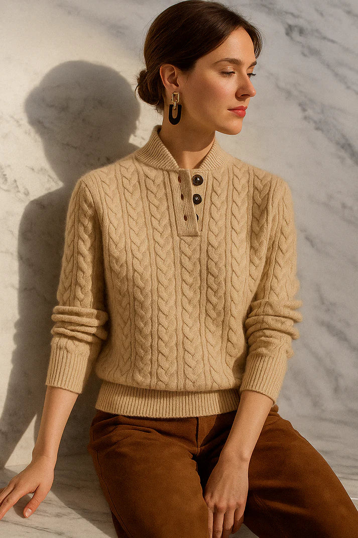 Pull doux en maille torsadée à col rond