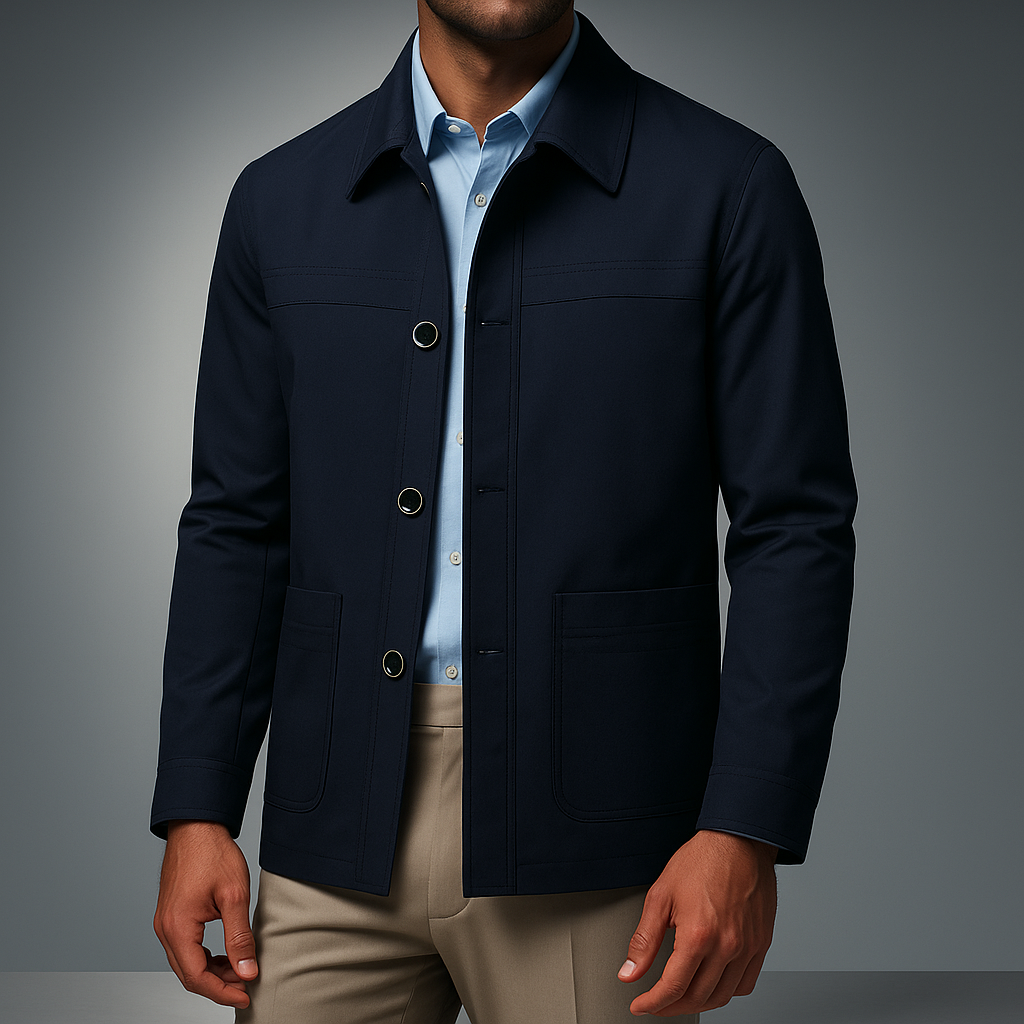 Freizeitjacke Mit Aufgesetzten Taschen Und Knöpfen - IdealeKleiden