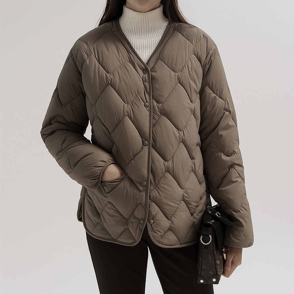 Damen Winterjacke Warm Gesteppt Leicht - IdealeKleiden