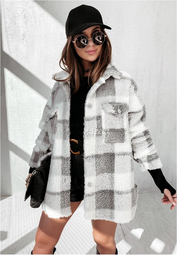 Blouson d'hiver pour femme style bûcheron