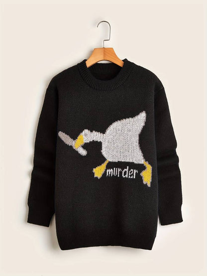 Pull en molleton humoristique motif canard pour homme