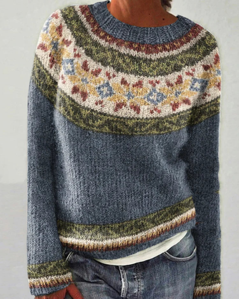 Stylische Damenkleidung | Vintage Farbblock Sweatshirt - IdealeKleiden