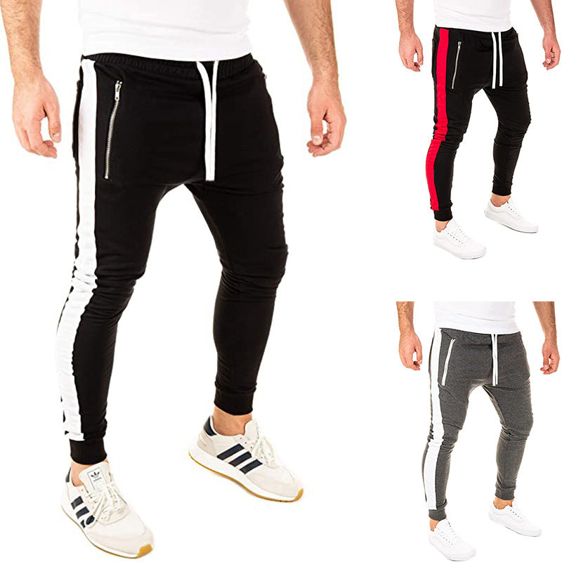 Herren Jogginghose Sportlich Elastisch Mit Reißverschluss Taschen - IdealeKleiden