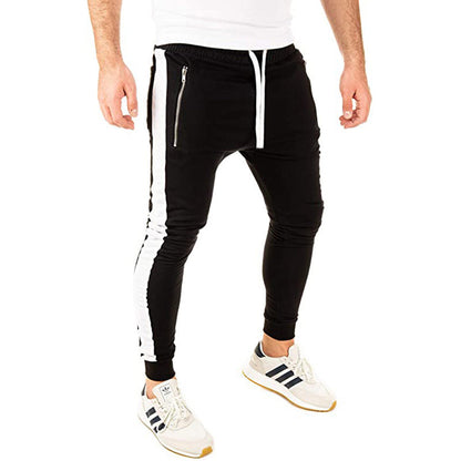 Pantalon de jogging homme sportif élastique avec poches zippées
