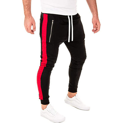 Pantalon de jogging homme sportif élastique avec poches zippées