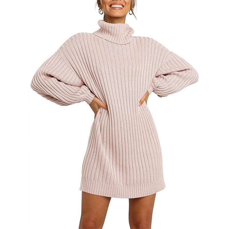 Robe pull femme élégante manches larges