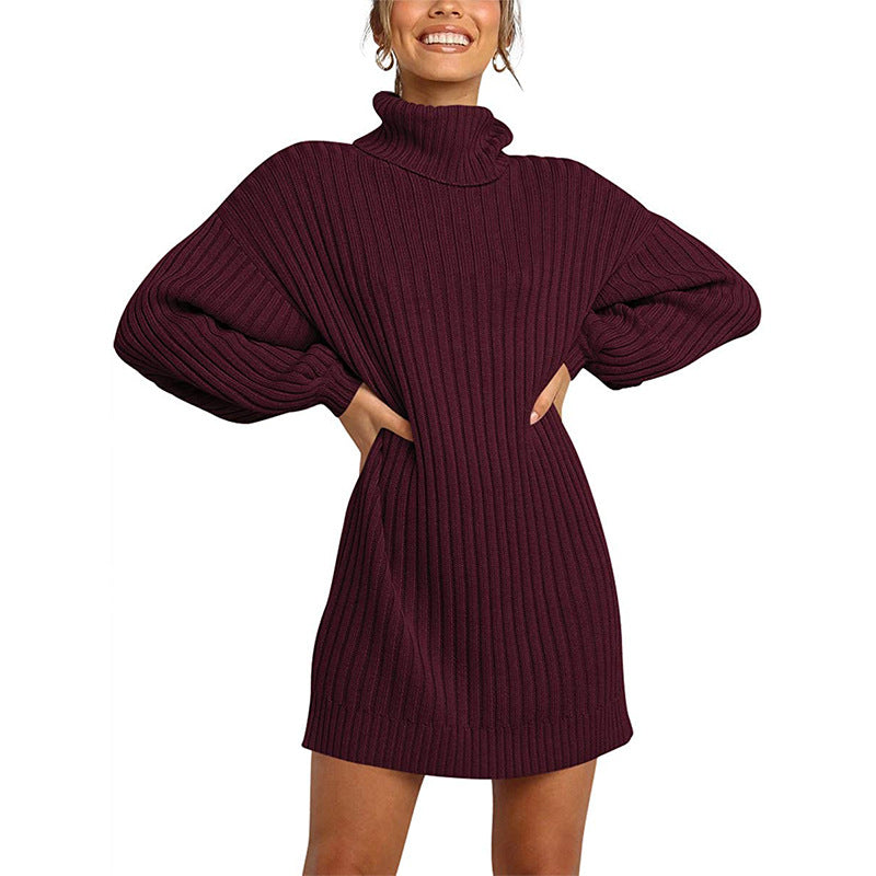 Robe pull femme élégante manches larges