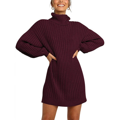 Robe pull femme élégante manches larges