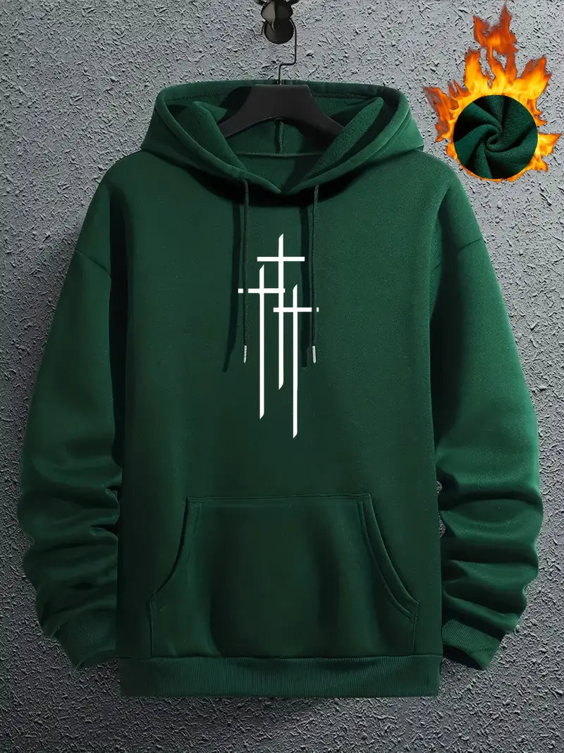 Sweat à capuche pour hommes motif croix tendance