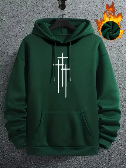 Sweat à capuche pour hommes motif croix tendance