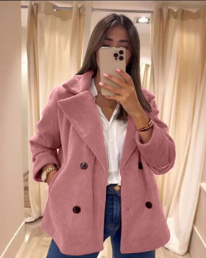 Manteau de mi-saison femme rose poudré
