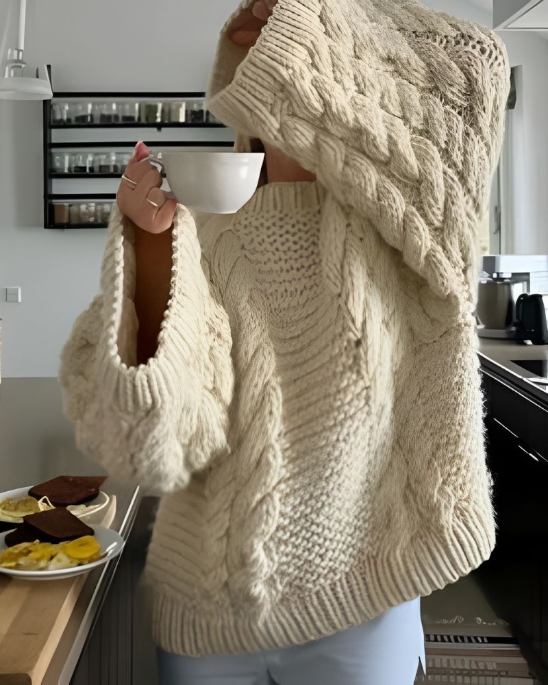 Große Größen Pullover Gemütlich Gestrickt - IdealeKleiden