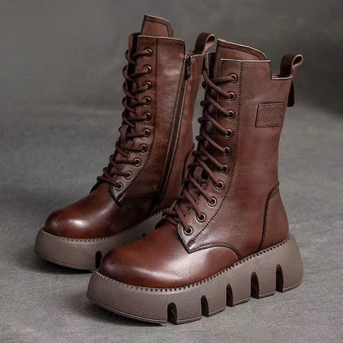 Bottes hautes Semelle épaisse Style vintage