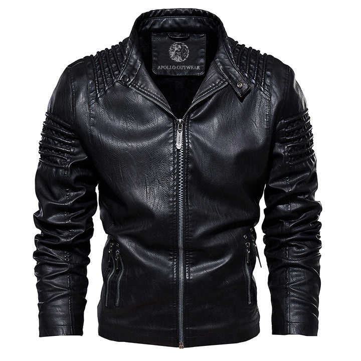 Veste en cuir élégante, robuste, pour l'extérieur