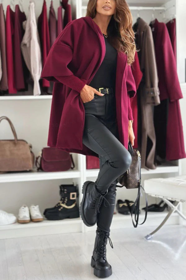 Kapuzenjacke Damen Lockere Fit Lange Ärmel - IdealeKleiden