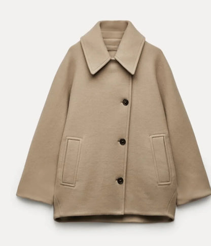 Grand manteau en laine oversize pour femme
