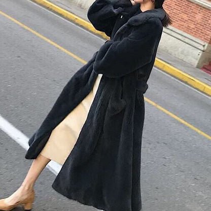 Manteau d'hiver femme Doux Ceinture large Élégant